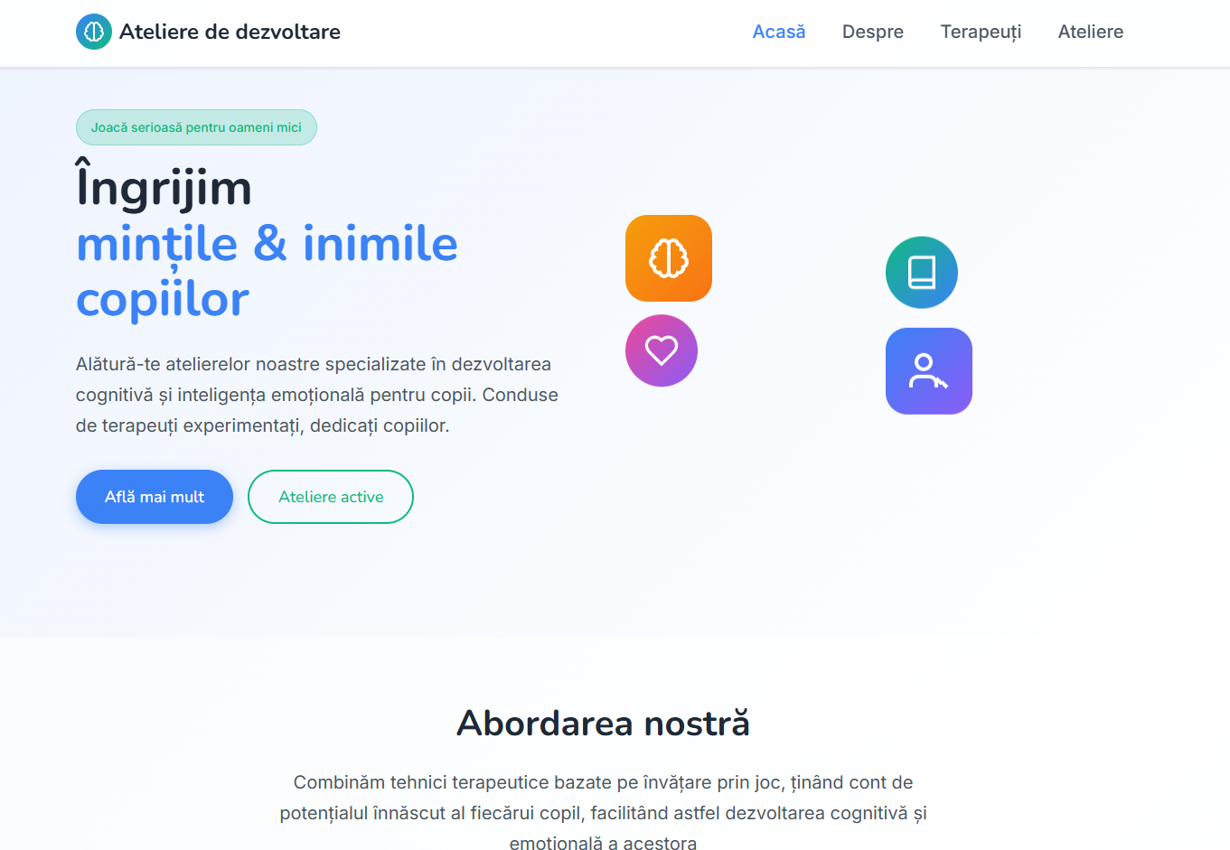 Ateliere de Dezvoltare — captură desktop
