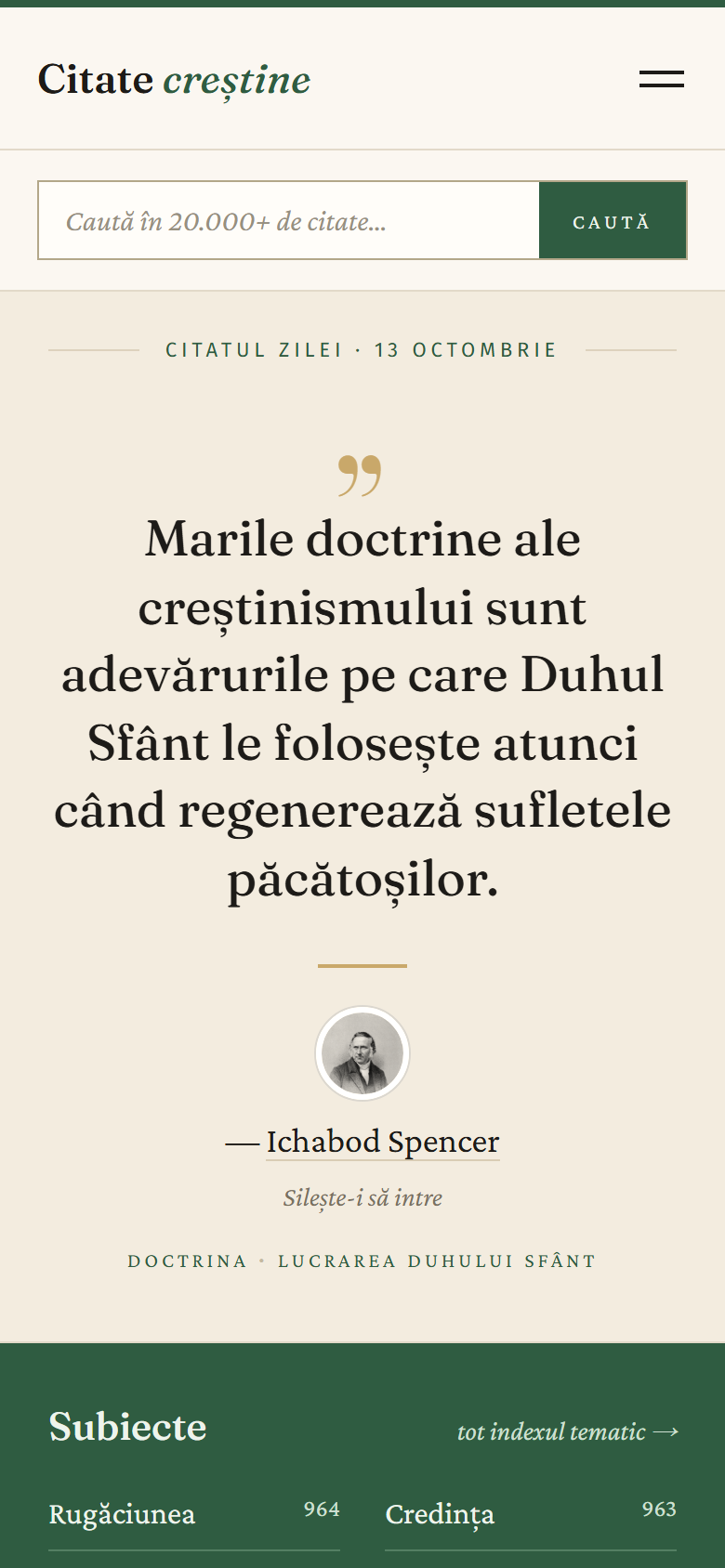 Citate creștine — captură mobil